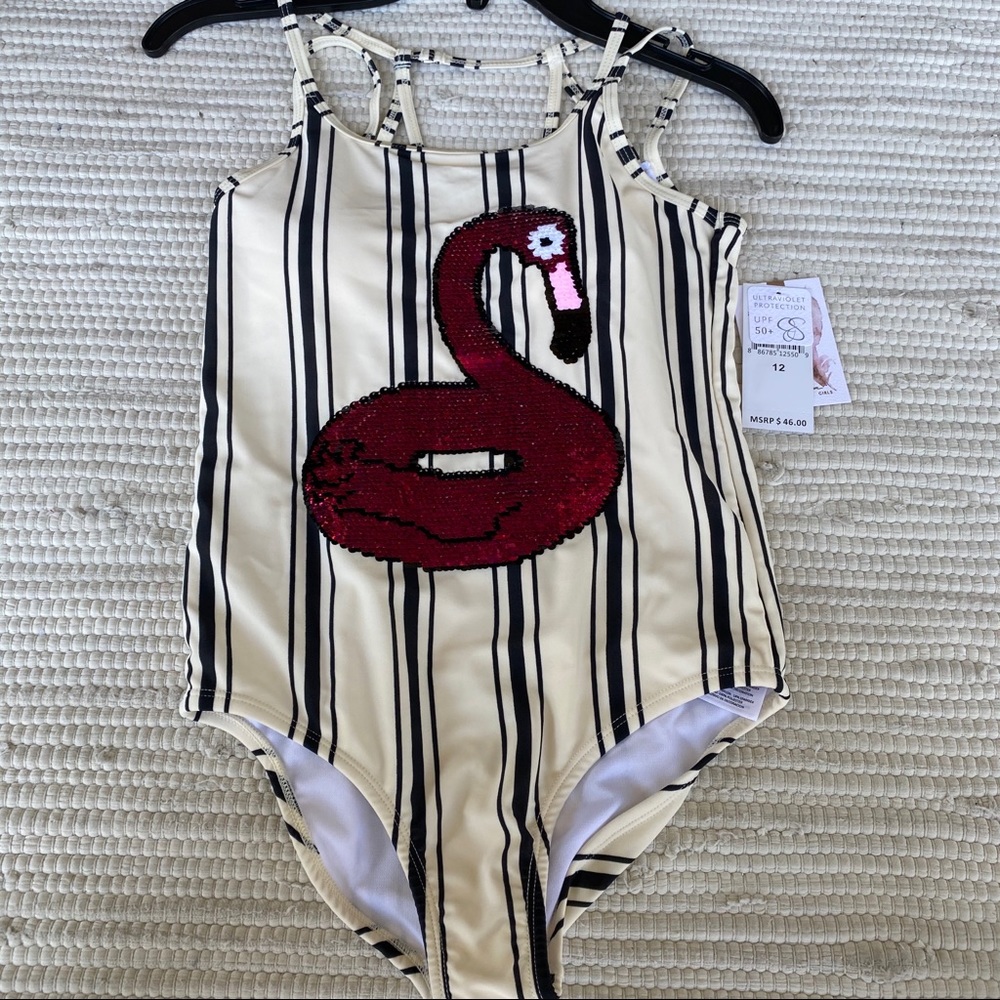 Reverse sequin flamingo Jessica Simpson One Piece